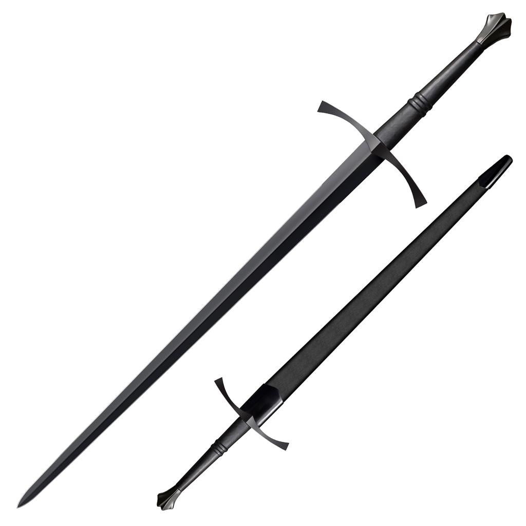 Cold Steel MAA Italian Long Sword, 47" Overall, 35.5" Blade, 1/4" Thick, 1090 Carbon Steel, 11.5" Handle, Leather & Wood Scabbard with Steel Fittings, 49 oz #88ITSM