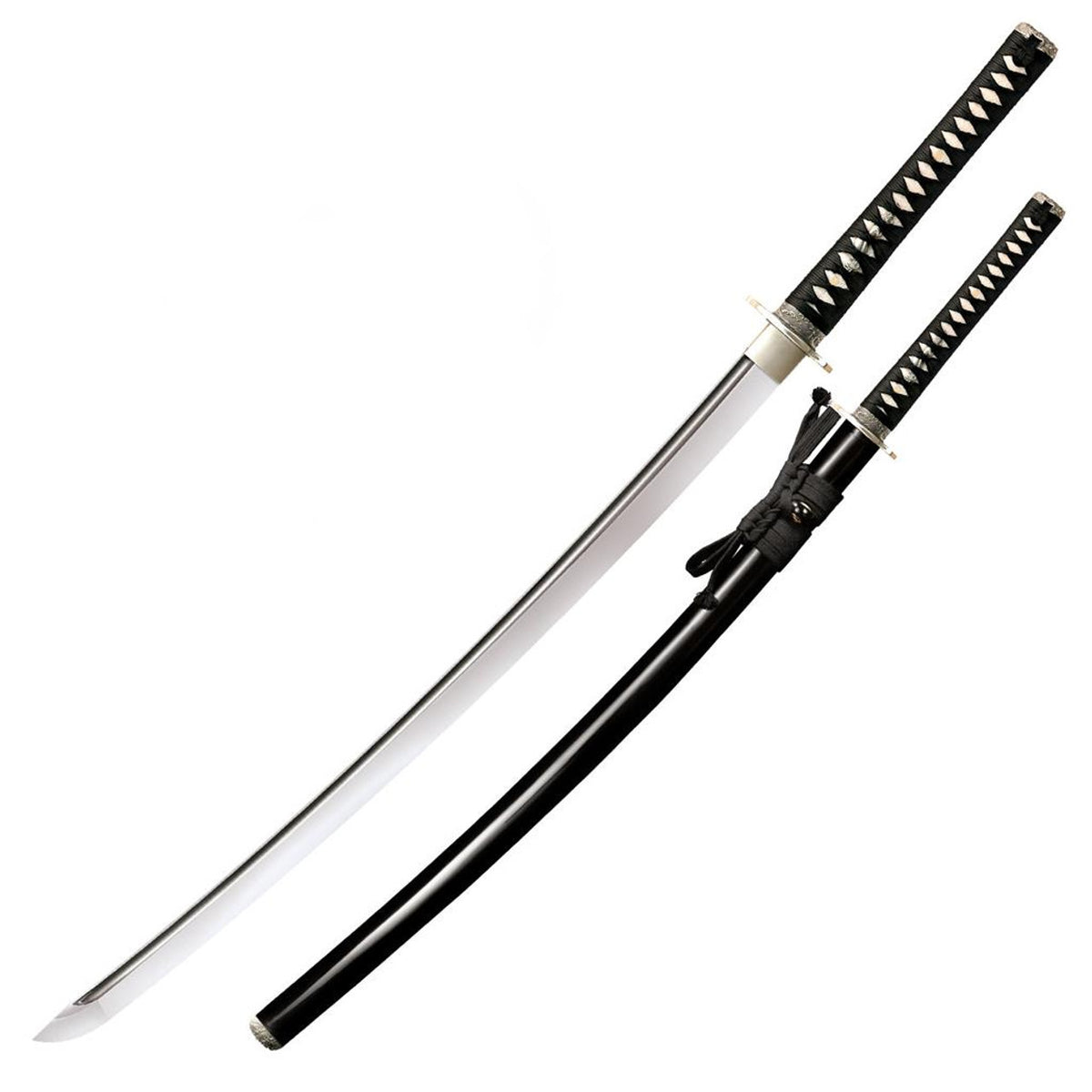 Cold Steel Katana (emperor Series), 40.75" Overall, 29.5" Blade, 9/32" Thick, 1060 Carbon Steel, 11.25" SamÃ© Handle with BLK Braid Cord & Brass Menuki, Black Lacquered Wood Scabbard, 41.4 oz #88K