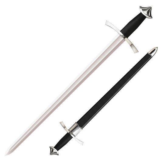 Cold Steel Norman Sword, 37.25" Overall, 30" Blade, 1/4" Thick, 1060 Carbon Steel, 7.24" Handle, Leather & Wood Scabbard with Steel Fittings, 38.5 oz #88NOR