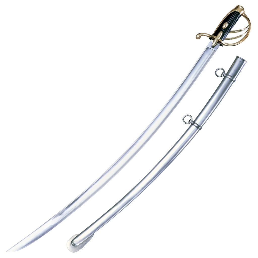 Cold Steel 1830 Napoleonic Saber, 39" Overall, 33.75" Blade, 5/16" Thick, 1055 Carbon Steel, 5" Handle, Steel Scabbard, 37.7 oz #88NS
