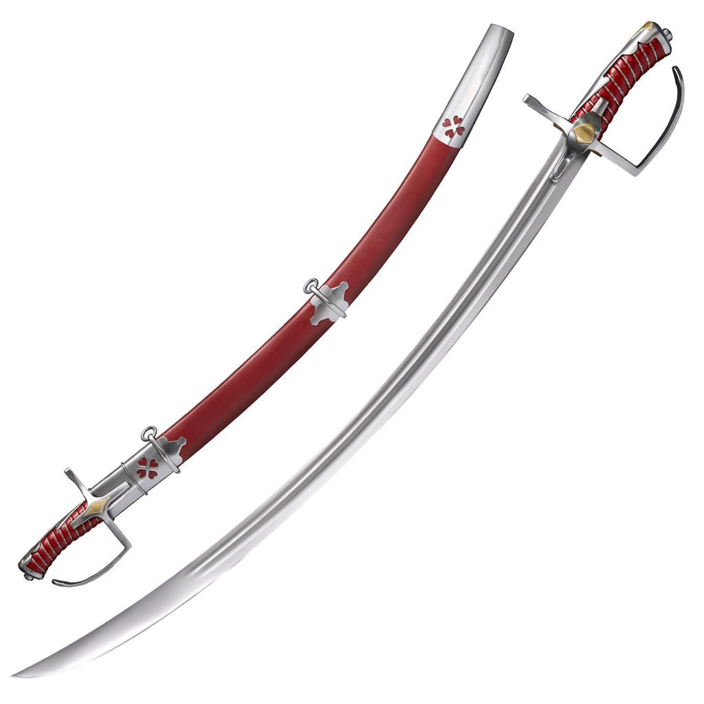 Cold Steel Polish Saber, 38" Overall, 32" Blade, 1/4" Thick, 1055 Carbon Steel, 6" Handle, Red Leather Scabbard with Steel Fittings, 40 oz #88RPS