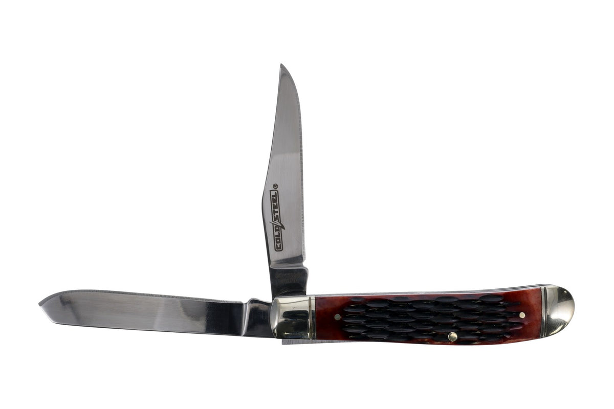 Cold Steel Mini Trapper, 2.5" Closed, 2 Blades (2.6" - 2.7"), 8CR13MOV Steel, Jigged Bone, Blister Pack #FL-MTRPR-J
