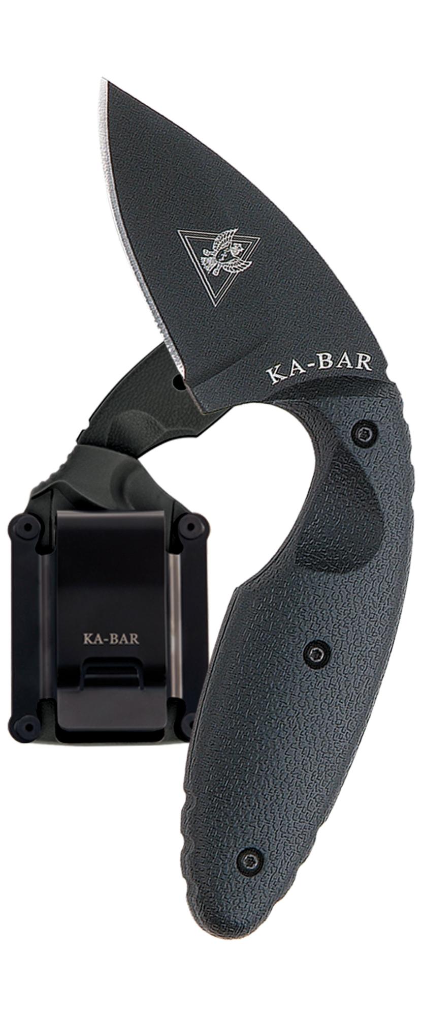 Ka-Bar TDI Original-Clam Pack - Black Hard Plastic Sheath, Black TDI Clip, Str Edge #1480CP