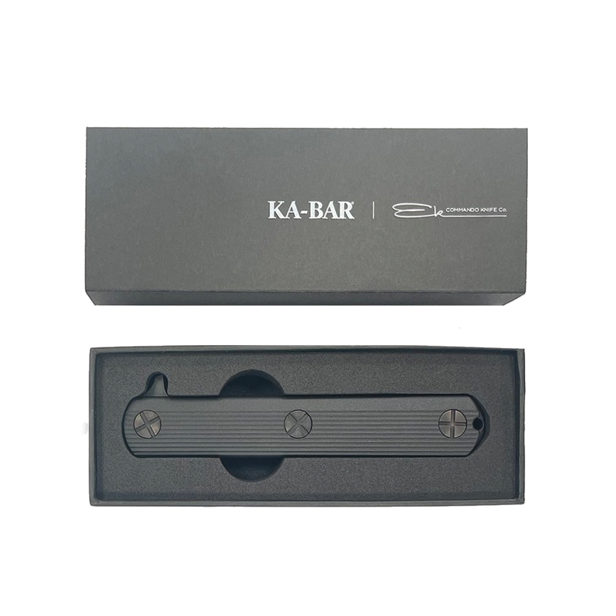 Ka-Bar Ek Folder - Black Handle, Black Pocket Clip, Str Edge #EK201