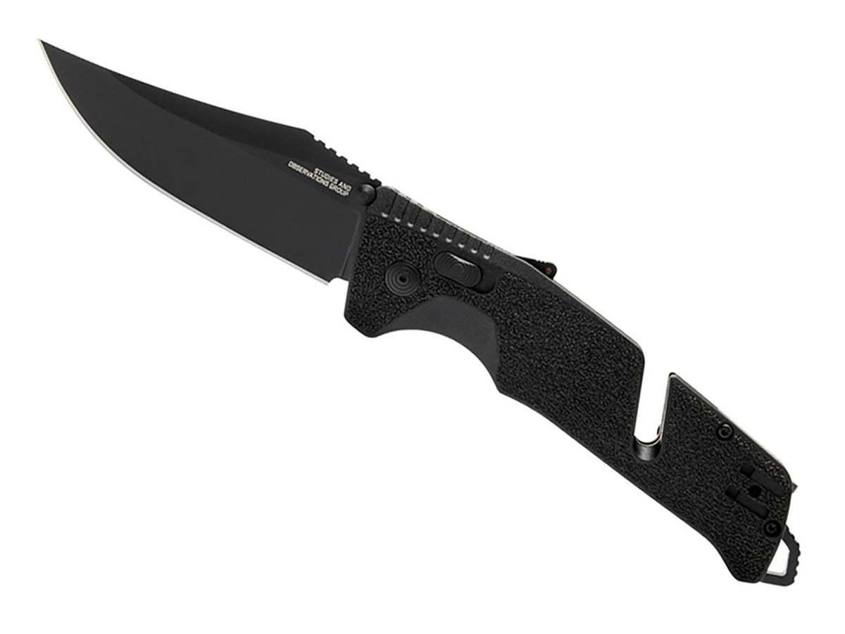 SOG Trident AT, Straight Edge, Blackout, Peg Box #11-12-05-41