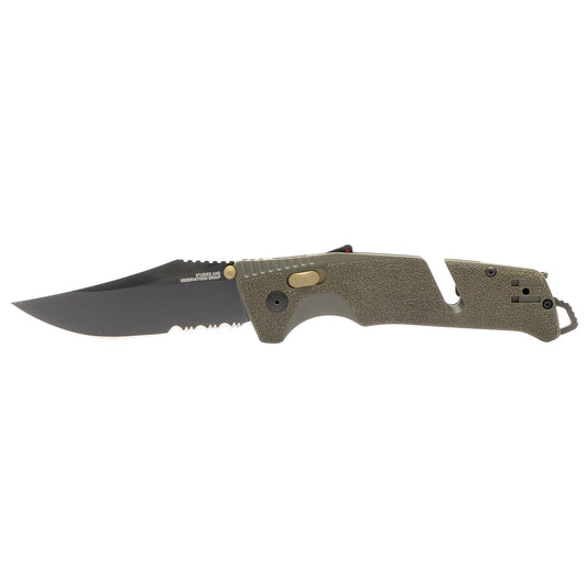 SOG Trident AT, Partially Serrated, Olive Drab, Peg Box #11-12-11-41
