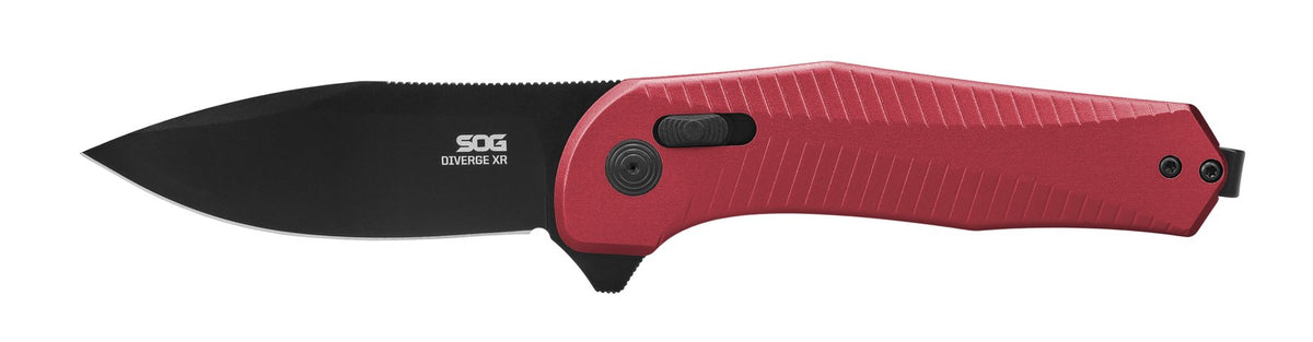 SOG Diverge XR, Drop Point Blade, Blister Pack, Dark Red + Black #12-02-06-43