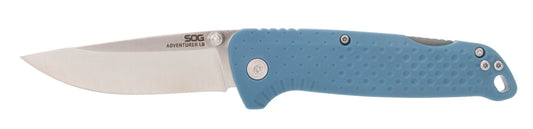 SOG Adventurer LB, 3.5" Blade, 5CR15MOV, Nordic Blue + Satin, Blister Pack #13-11-03-43