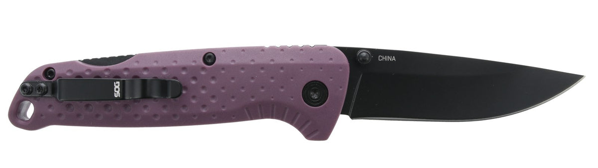SOG Adventurer LB, 3.5" Blade, 5CR15MOV, Dusk Purple + Black, Blister Pack #13-11-04-43