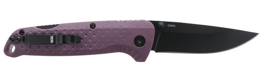 SOG Adventurer LB, 3.5" Blade, 5CR15MOV, Dusk Purple + Black, Blister Pack #13-11-04-43