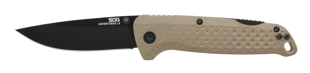 SOG Adventurer LB, 3.5" Blade, 5CR15MOV, FDE + Black, Blister Pack #13-11-05-43