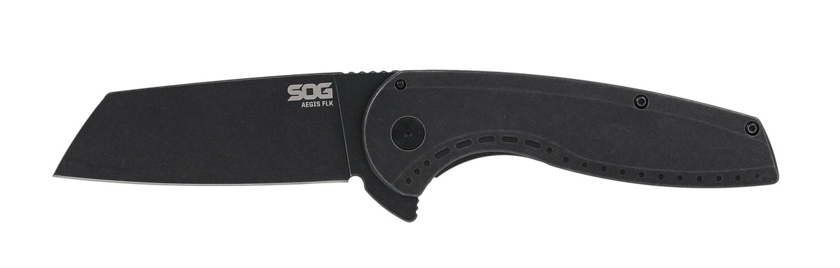 SOG Aegis FLK 2.0, 3.5" Wharncliffe Blade, Blister Pack, Black Pvd #14-41-04-43