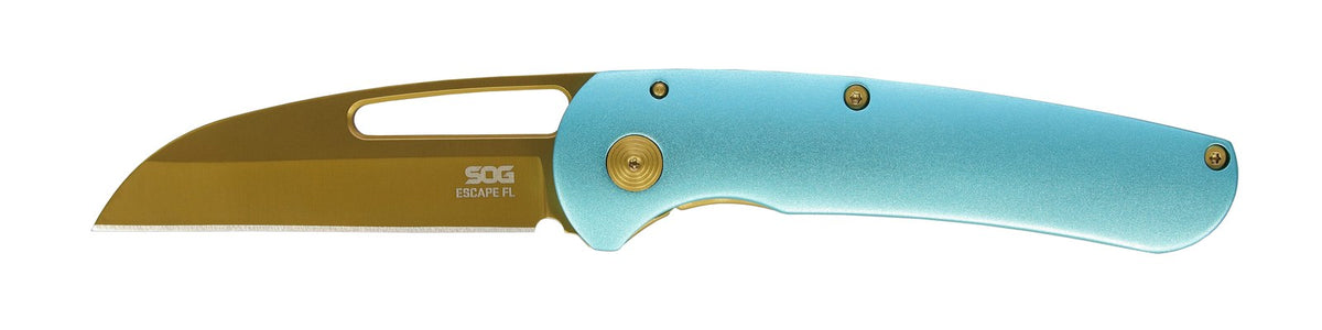 SOG Escape Fl, 3" Blade, Blister Pack, Blue + Gold #14-52-02-57