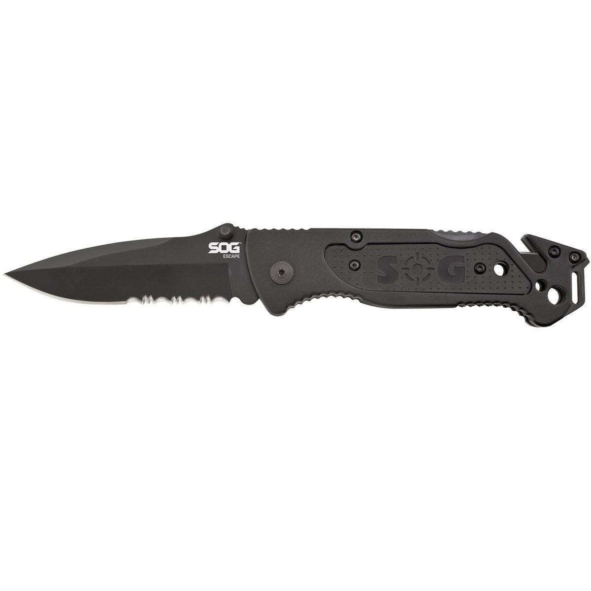 SOG Escape, Black, Clam Pack #FF25-CP