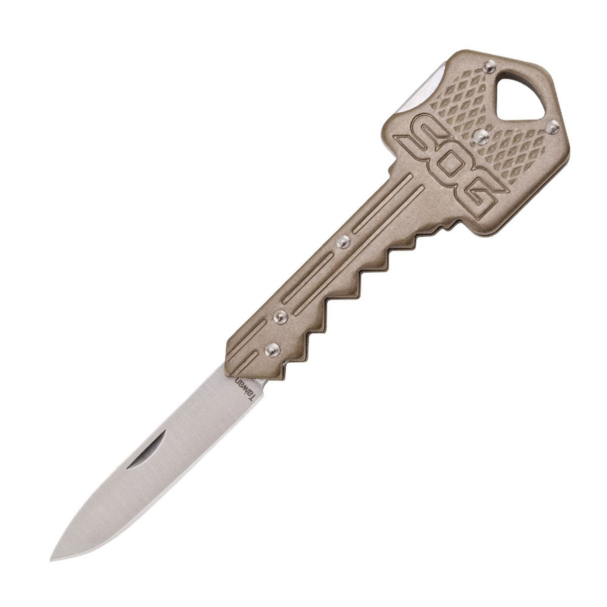 SOG Key Knife, Brass, Clam Pack #KEY102-CP