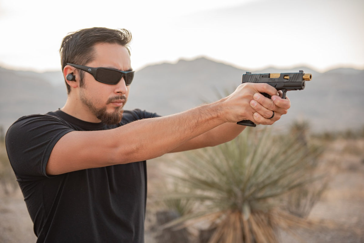 Walker's Forge Full Frame Shooting Glasses with Case - Smoke #IKNFF2-SMK