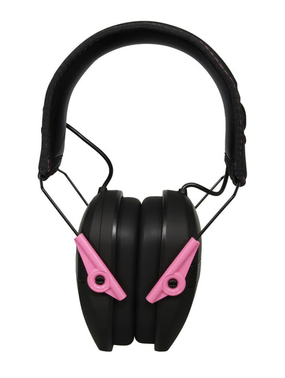 Walker's Razor Slim Electronic Muff, Black with Pink Accent #RSEM-PNK