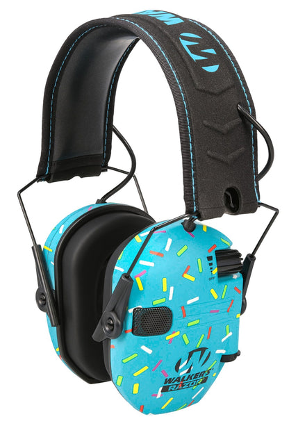 Walker's Razor Slim Electronic Muff, Blue Sprinkles #RSEM-SPRNKBL