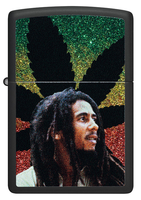 Zippo Bob Marley Cannabis Design, Black Matte Finish Lighter #46741