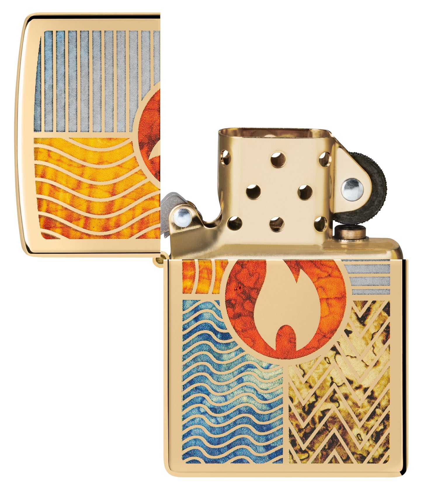 Zippo Realtree Elements Design with Logo, High Polish Brass Fusion Lighter #48729