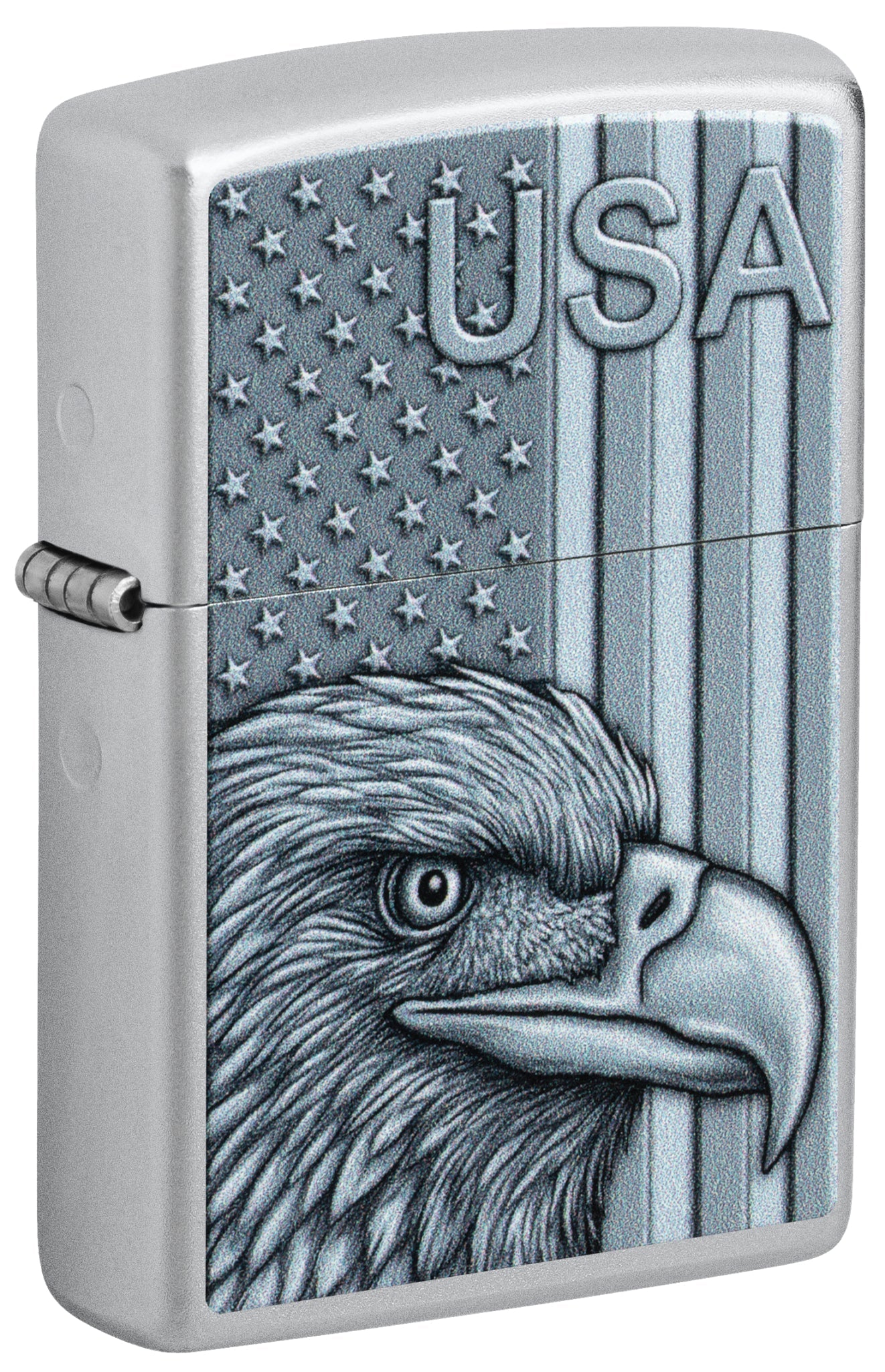 Zippo USA Pride Eagle Design, Satin Chrome Lighter #46825