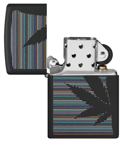 Zippo Cannabis Pinstripes Design, Black Matte Lighter #48927