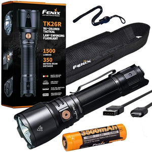 Fenix TK26R Tactical Flashlight, 1500 Lumens + Battery, Holster, Lanyard #TK26R