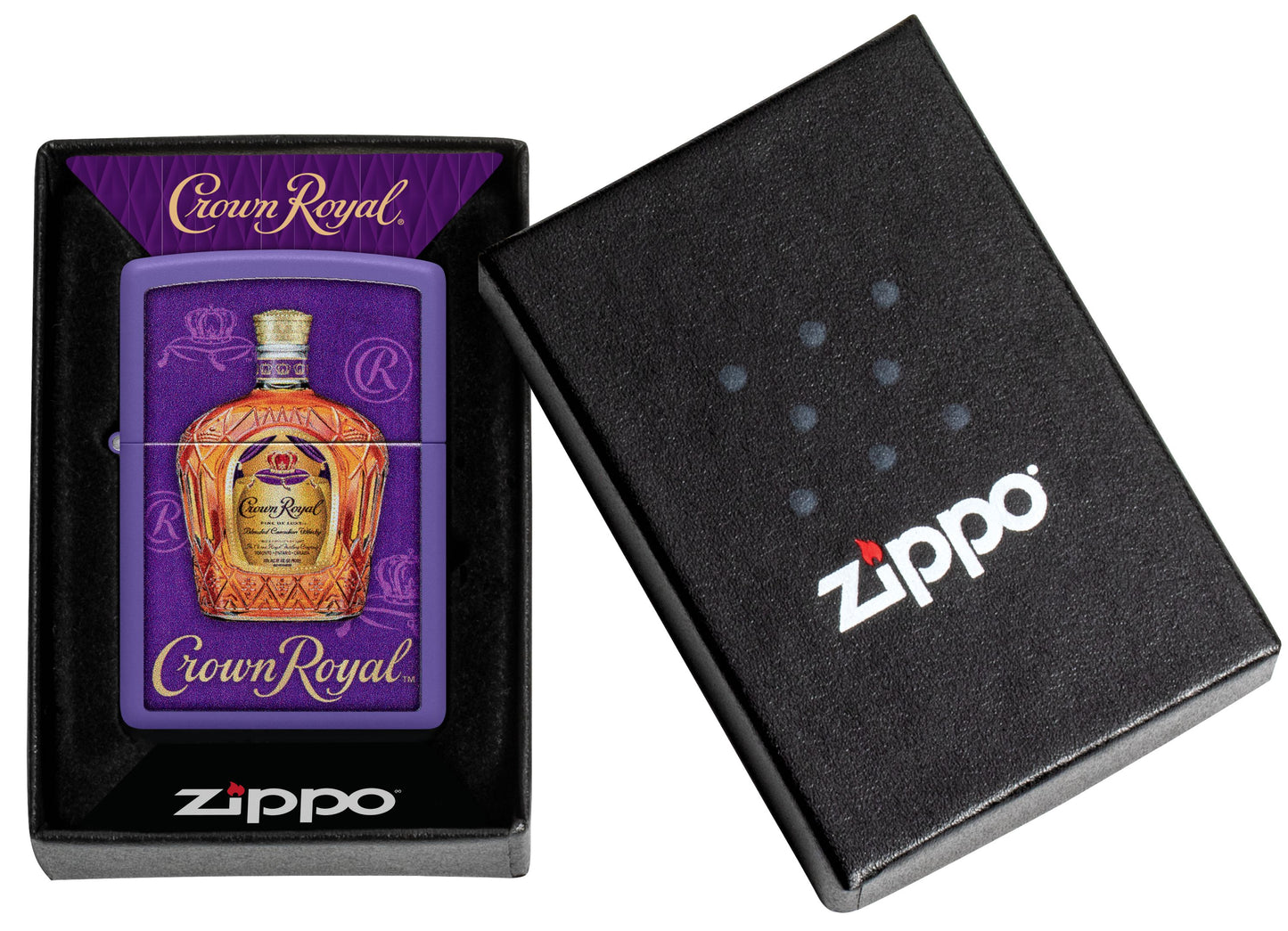 Zippo Crown Royal Whiskey, Purple Matte Color Image Lighter #48749