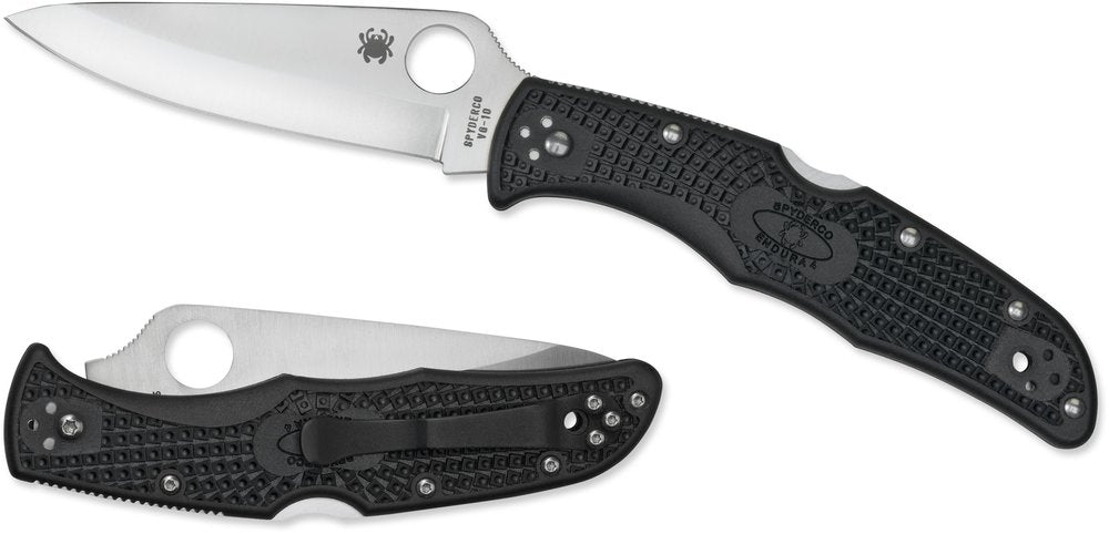 Spyderco Endura 4 Folding Knife, Wave VG-10, Black Handle #C10PBK