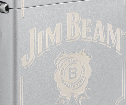Zippo Jim Beam, Satin Chrome Lighter #47411