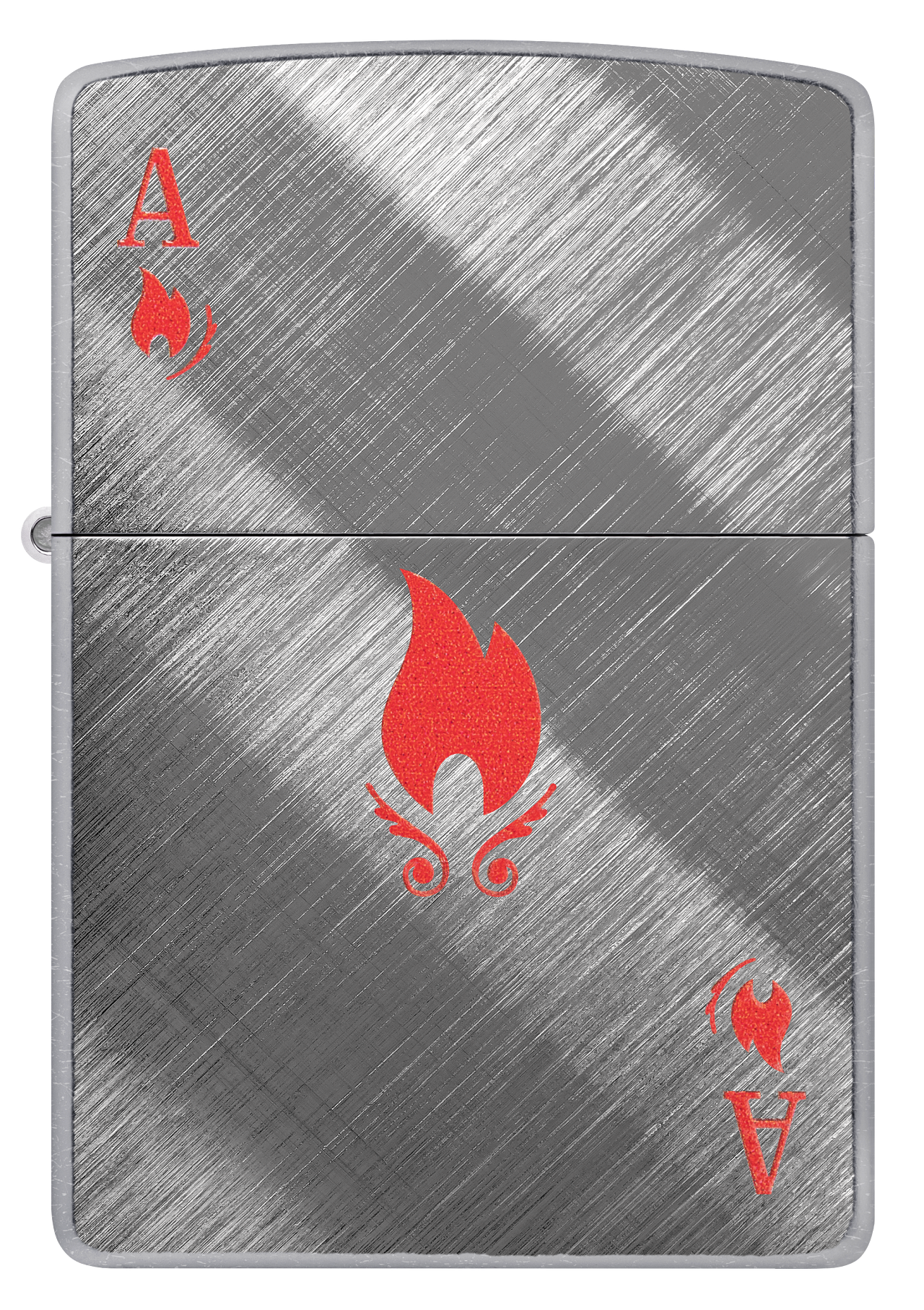 Zippo Ace of Flames Card, Diagonal Weave Finish Lighter #48451