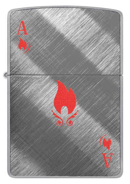 Zippo Ace of Flames Card, Diagonal Weave Finish Lighter #48451