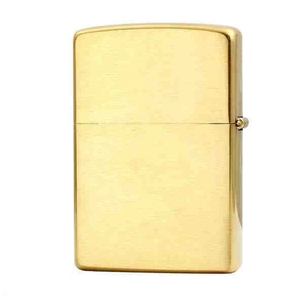 Zippo Solid Brass Engraved, Brushed Brass Finish, Genuine ...