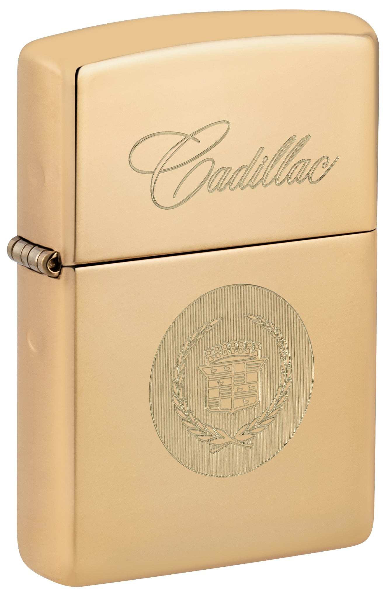 Zippo Cadillac Crest, High Polish Brass Lighter #46784