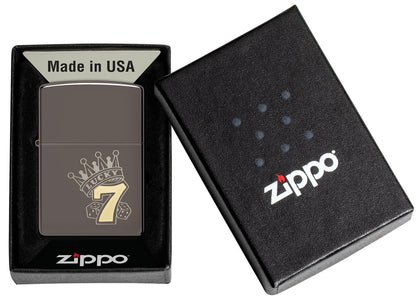 Zippo Lucky 7 Design, Black Ice Lighter #48913