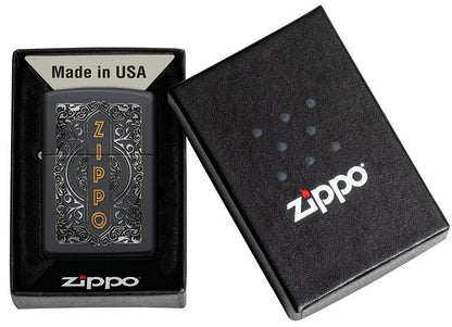 Zippo Elegant Logo Silver Filigree Design, Windproof Lighter #49535
