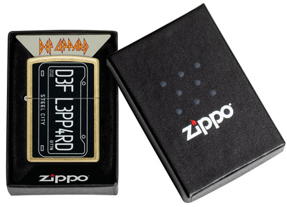 Zippo Def Leppard Steel City Street Brass Lighter #47223