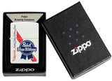 Zippo Pabst Blue Ribbon Beer, White Matte Color Image Lighter #48746