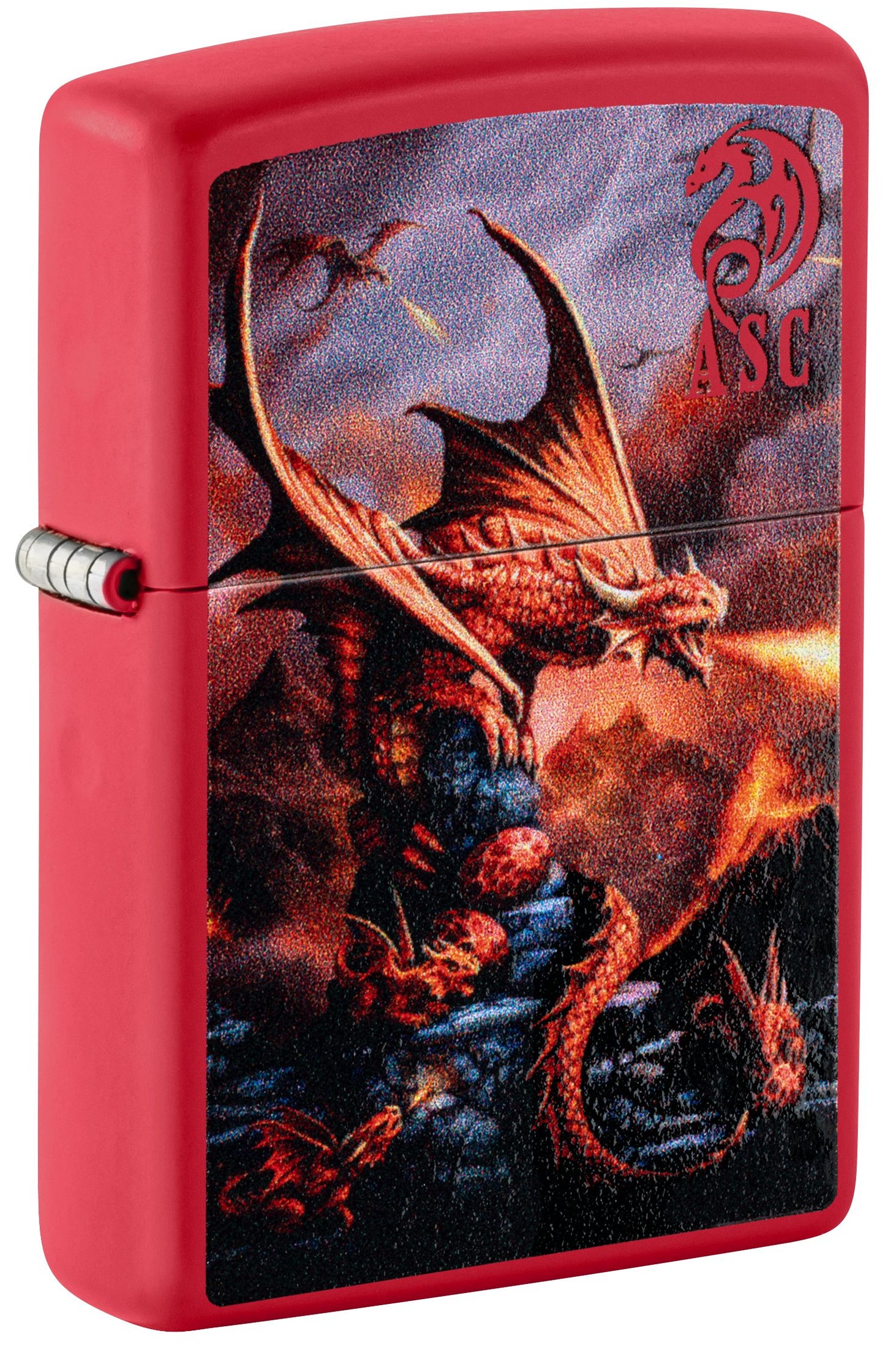 Zippo Anne Stokes Fire Dragon Design, Red Matte Lighter #46690