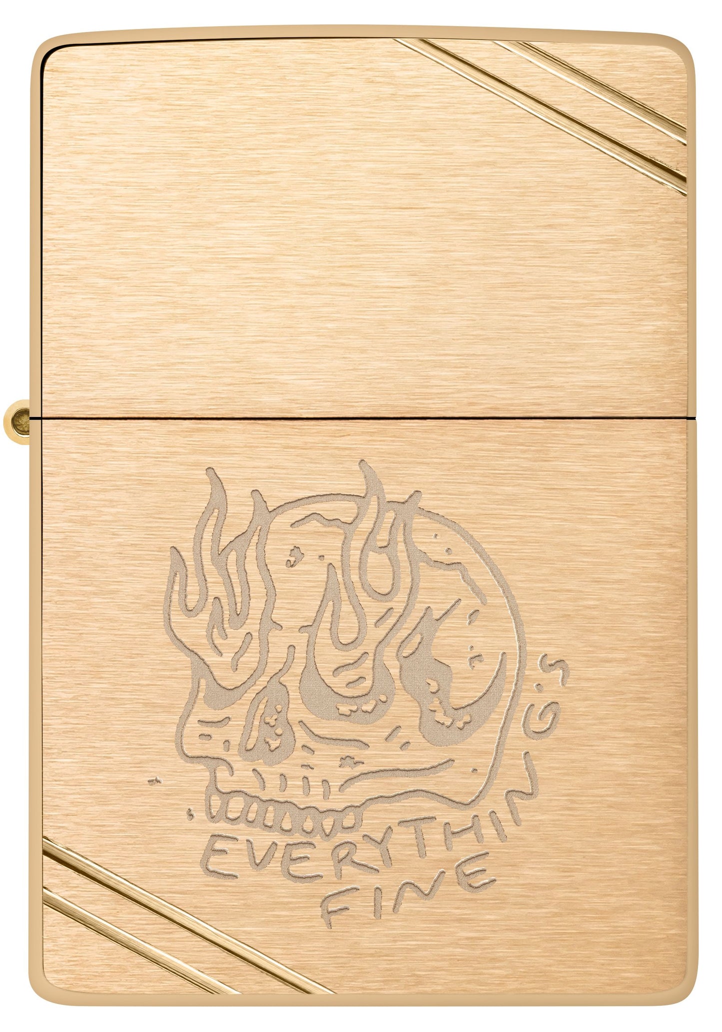 Zippo Vintage Skull, Brushed Brass Lighter #47262