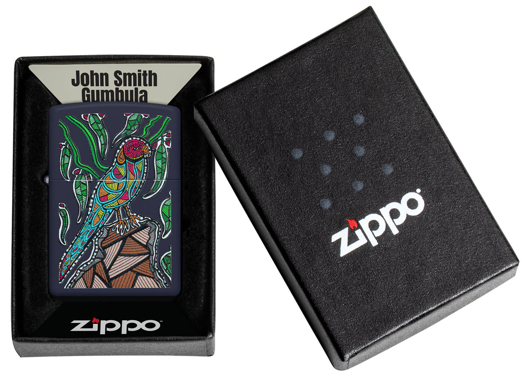 Zippo John Smith Gumbula Tropical Bird, Navy Matte Lighter #48965