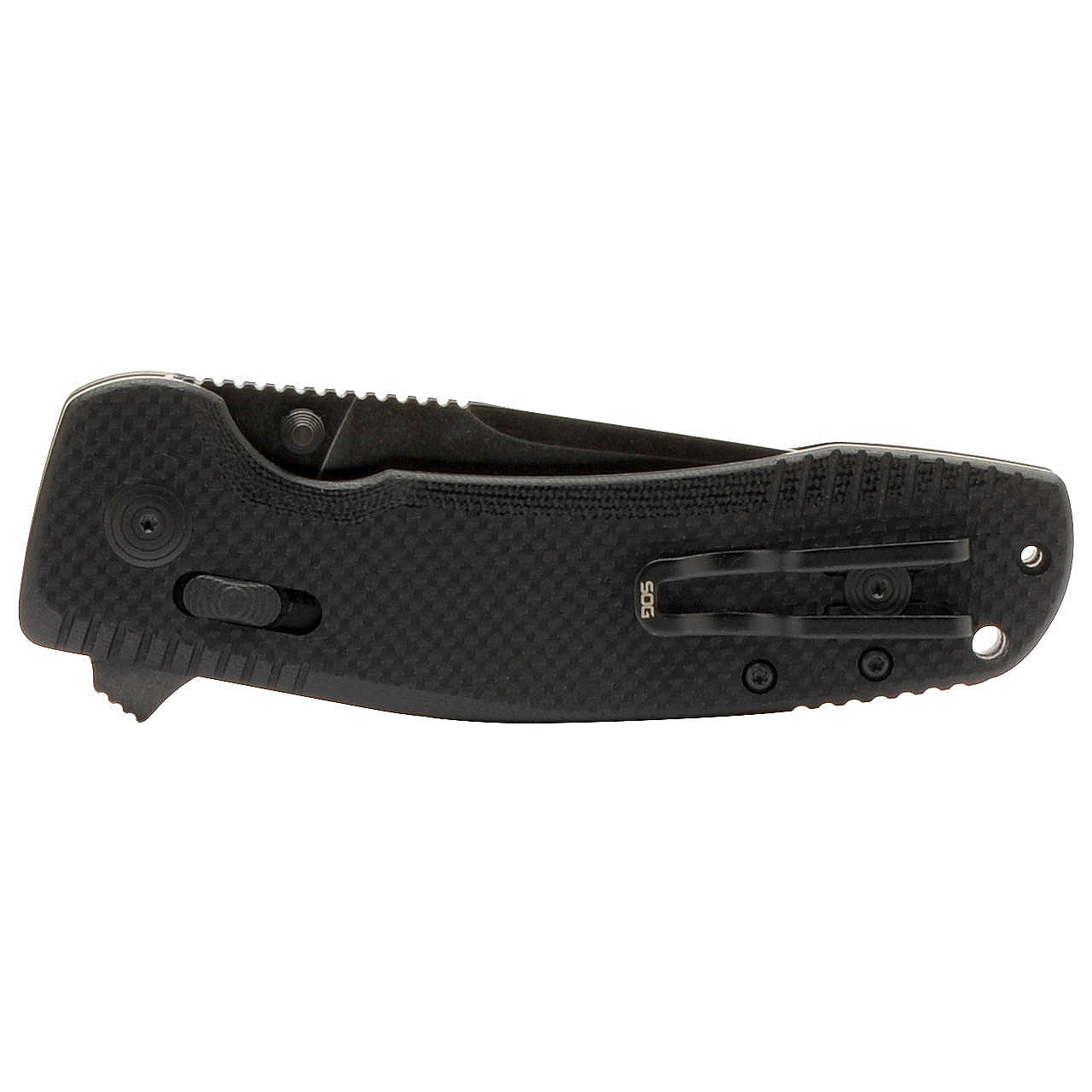 SOG SOG-TAC XR Folding Knife, Black, Stonewash Finish #12-38-01-41