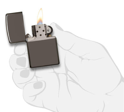 Zippo Black Ice Armor Casing Finish Lighter #24095