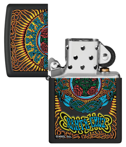 Zippo Santa Cruz Skateboards Trippy Design, Black Matte Lighter #48742