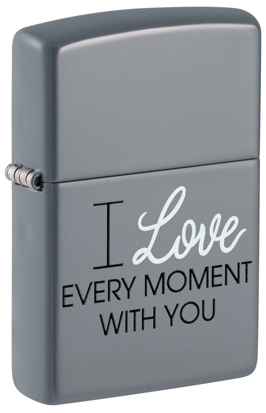 Zippo I Love Every Moment With You Design, Gray Matte Lighter #48873