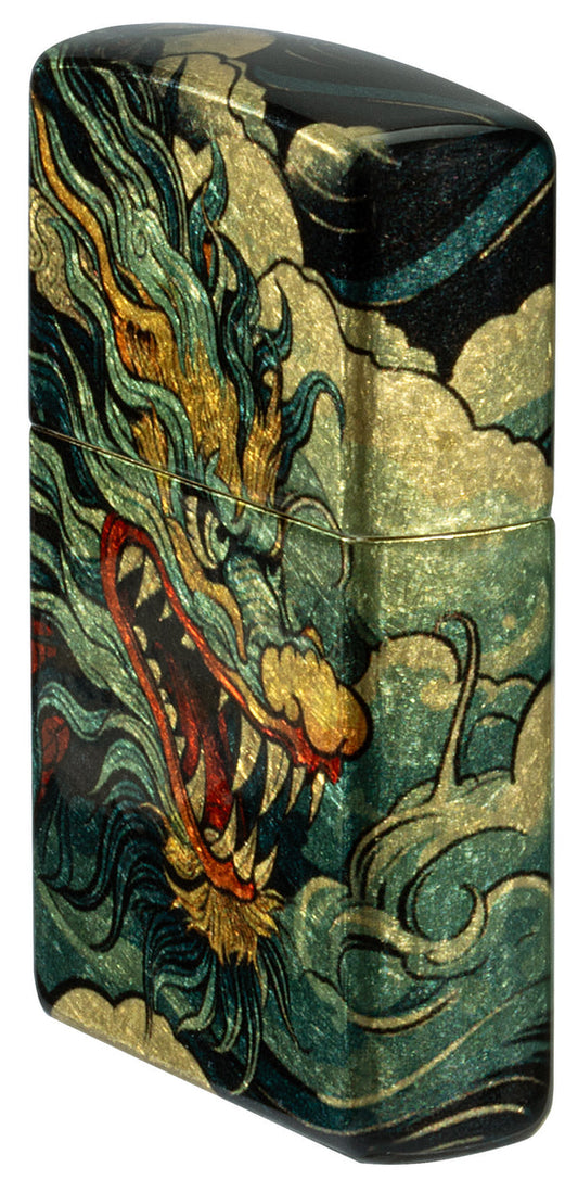 Zippo Dragon Fusion Design 540 Fusion Tumbled Brass Lighter #46705