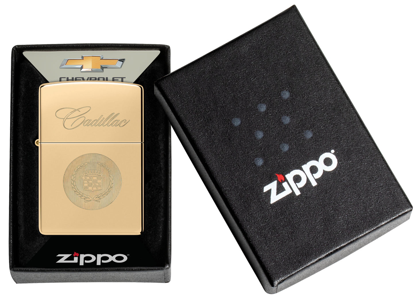 Zippo Cadillac Crest, High Polish Brass Lighter #46784