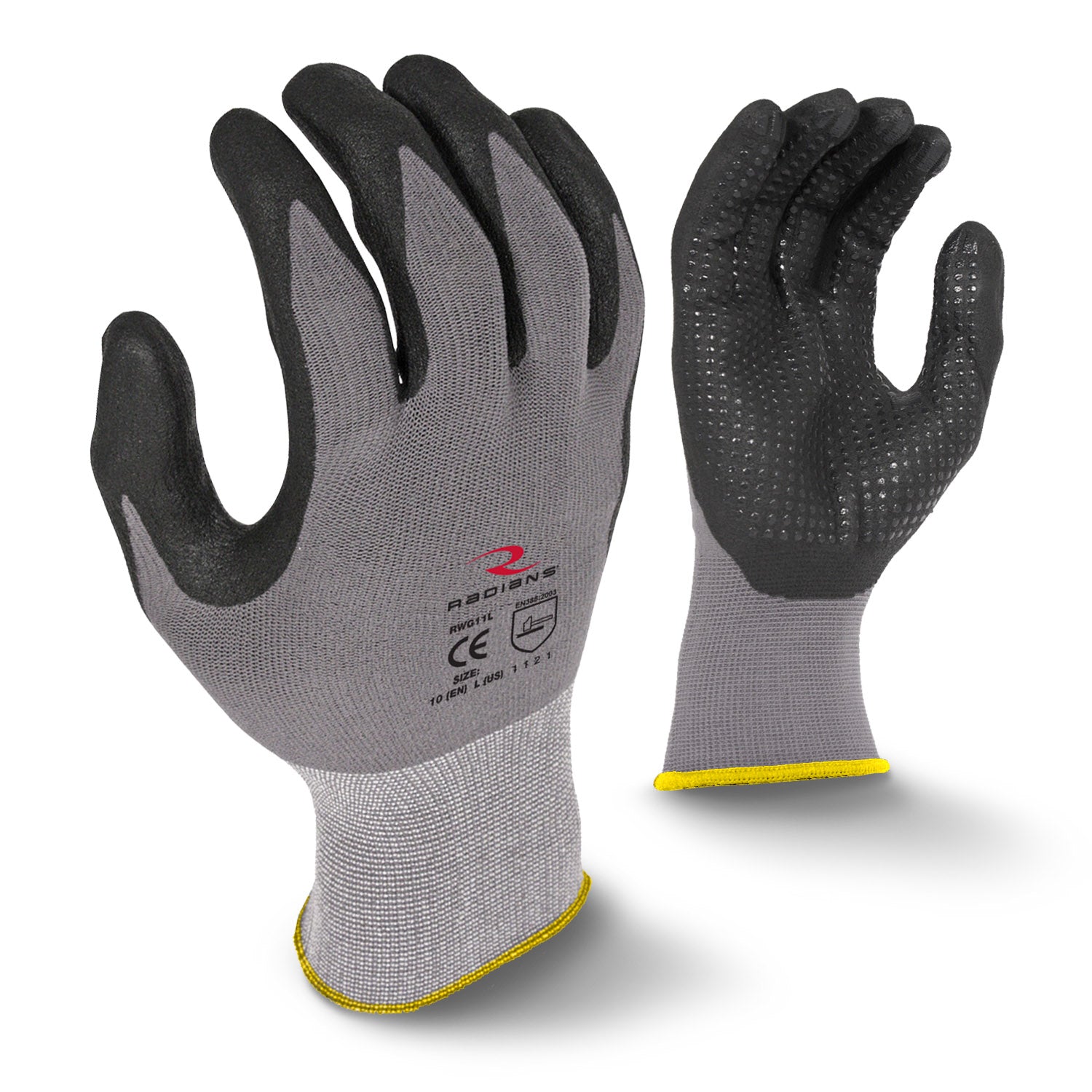 Radians Microdot Foam Nitrile Gripper Glove, Size L #RWG11L