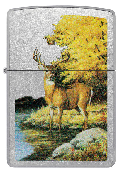 Zippo Linda Picken Majestic Buck Design, Street Chrome Lighter #46165