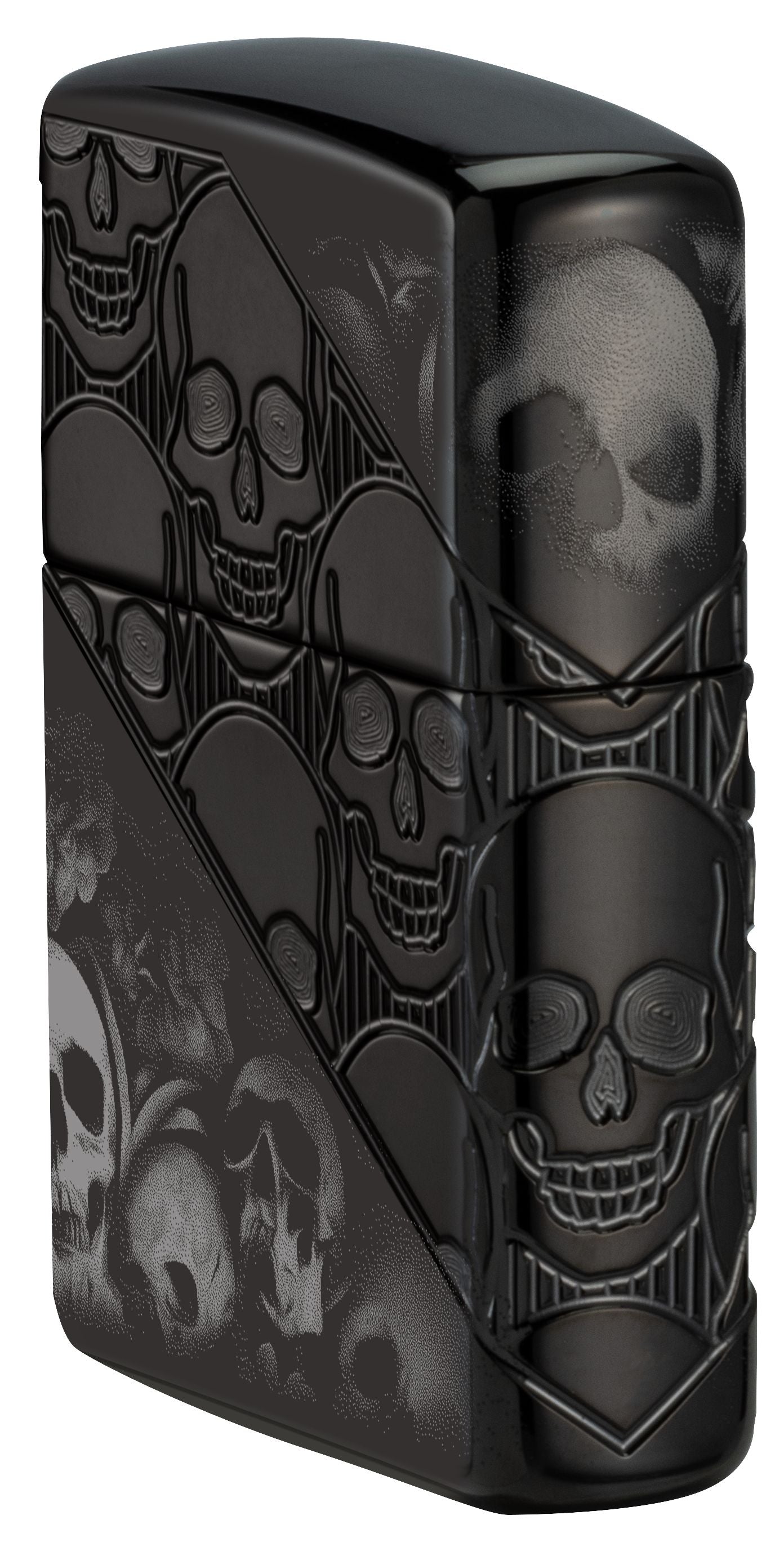 Zippo Horror Goth 360 High Polish Black Armor Lighter #46751